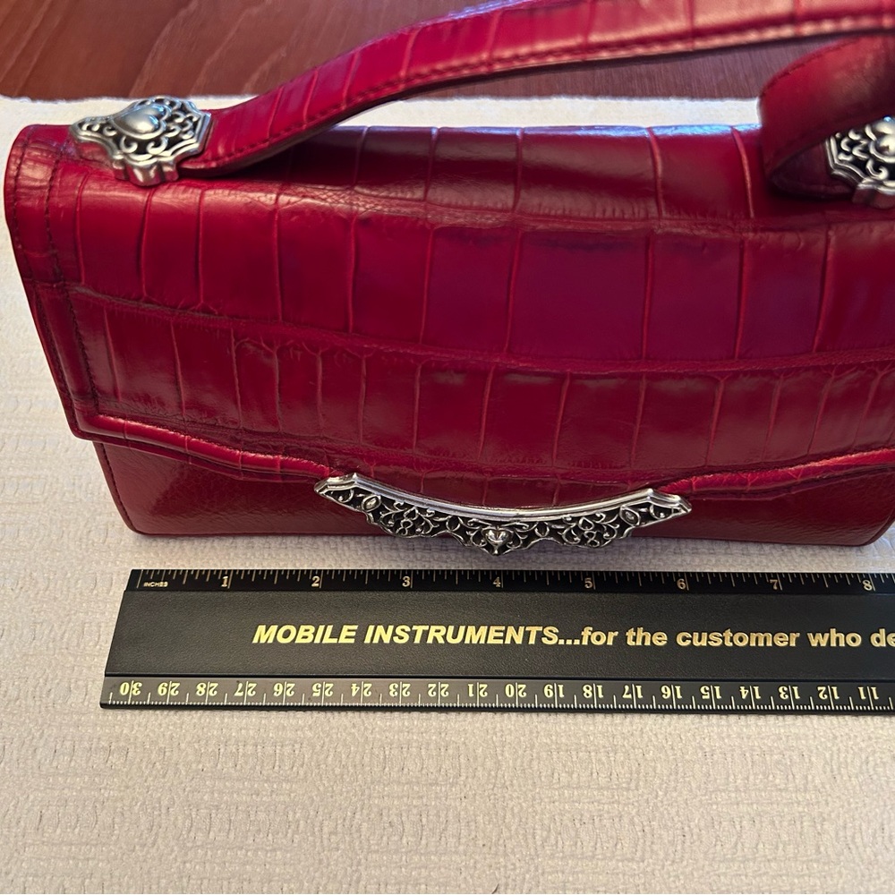 Brighton Red and Silver Textured Shoulder Bag
